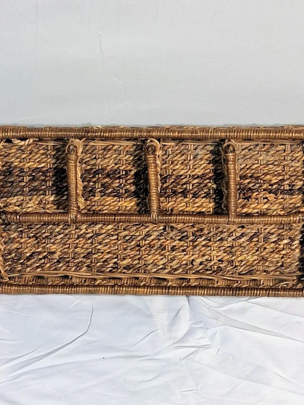 Rattan Handcrafted Caddy Flatware Desktop Jewelry Dorm Bedroom Organizer